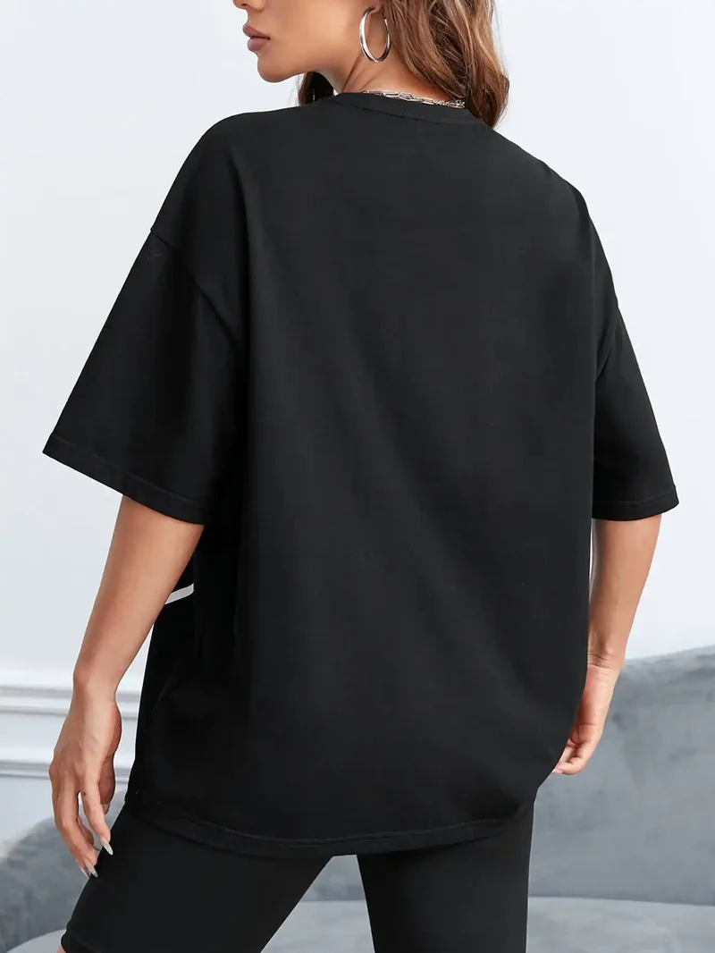 Damen Sommer Top Los Angeles 23 T-Shirt Rundhals Streetwear Baumwoll Damentop
