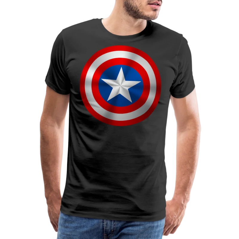Herren America T-Shirt Rundhals Unisex Sommer Streetwear 100% Baumwolle