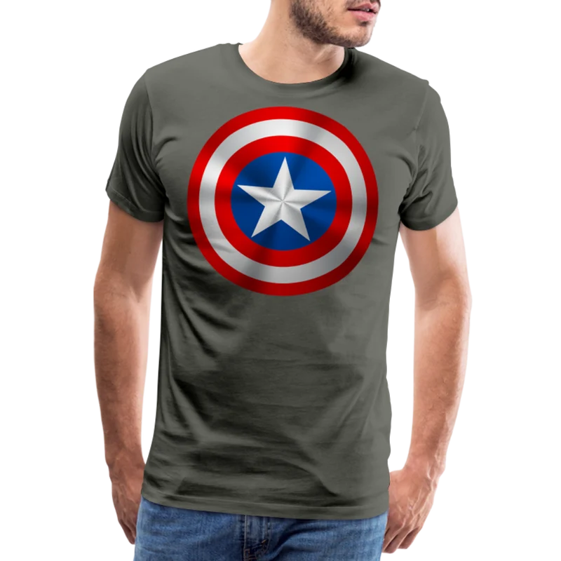 Herren America T-Shirt Rundhals Unisex Sommer Streetwear 100% Baumwolle