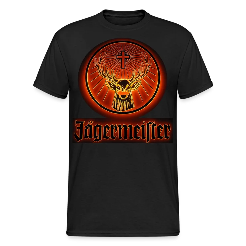 Fashion Herren Jägermeister T-Shirt Rundhals Unisex 100% Baumwolle Streetwear