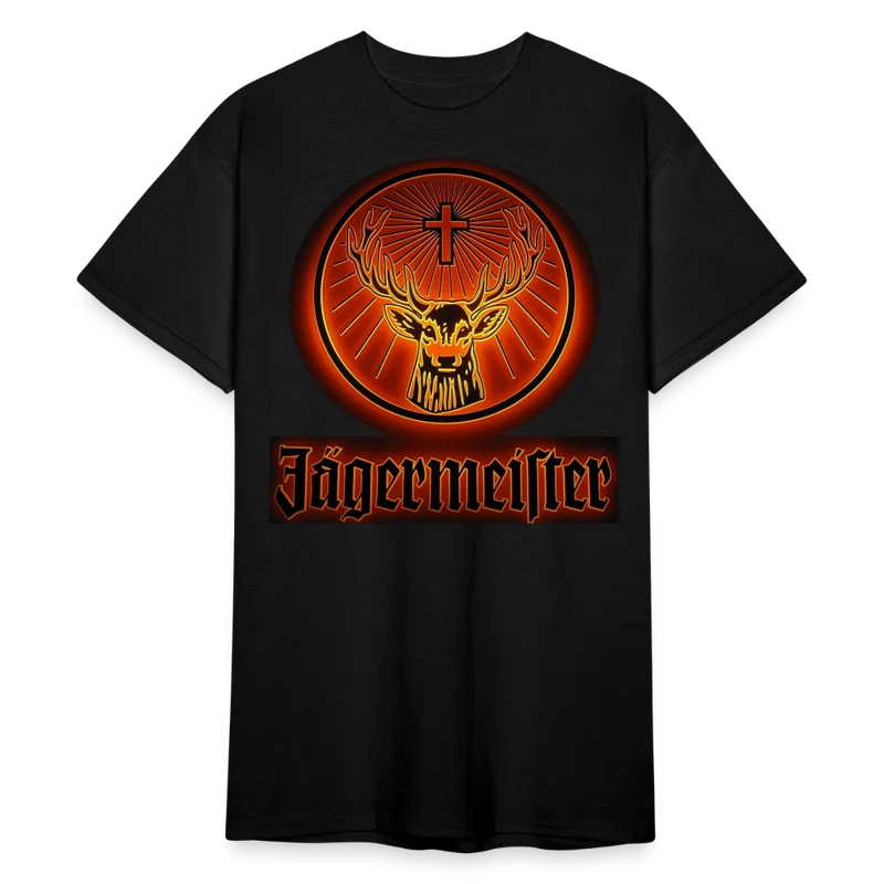 Fashion Herren Jägermeister T-Shirt Rundhals Unisex 100% Baumwolle Streetwear