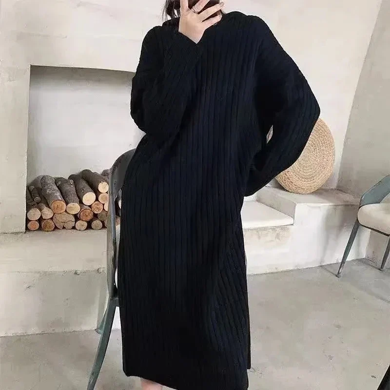 Damen Kapuzenpullover Pullikleid Hoodie Sweatshirt Longtops Tunika Jumper Kleid