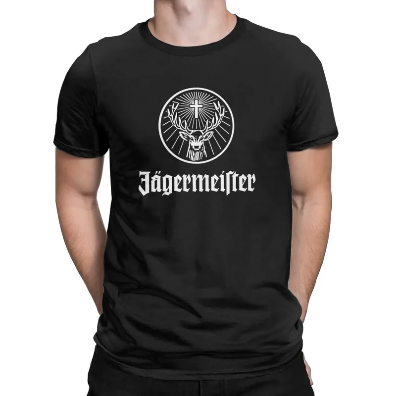 Fashion Herren Jägermeister T-Shirt Rundhals Unisex 100% Baumwolle Streetwear