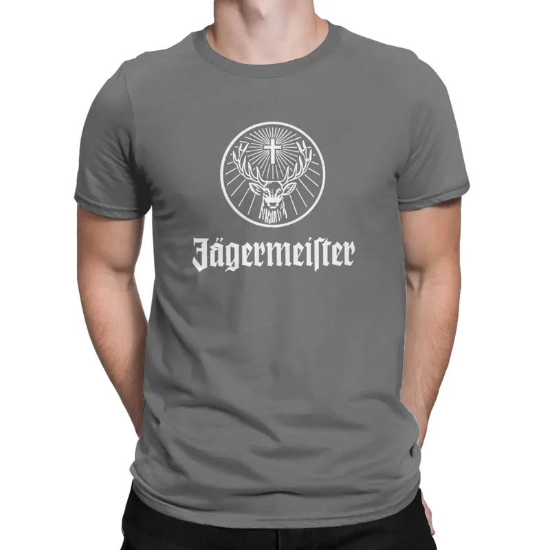 Fashion Herren Jägermeister T-Shirt Rundhals Unisex 100% Baumwolle Streetwear