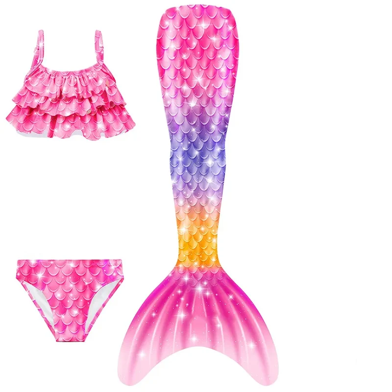Kinder Monoflosse Kostüm Mädchen Meerjungfrau Schwanz Bademode Schwimmen Bikini