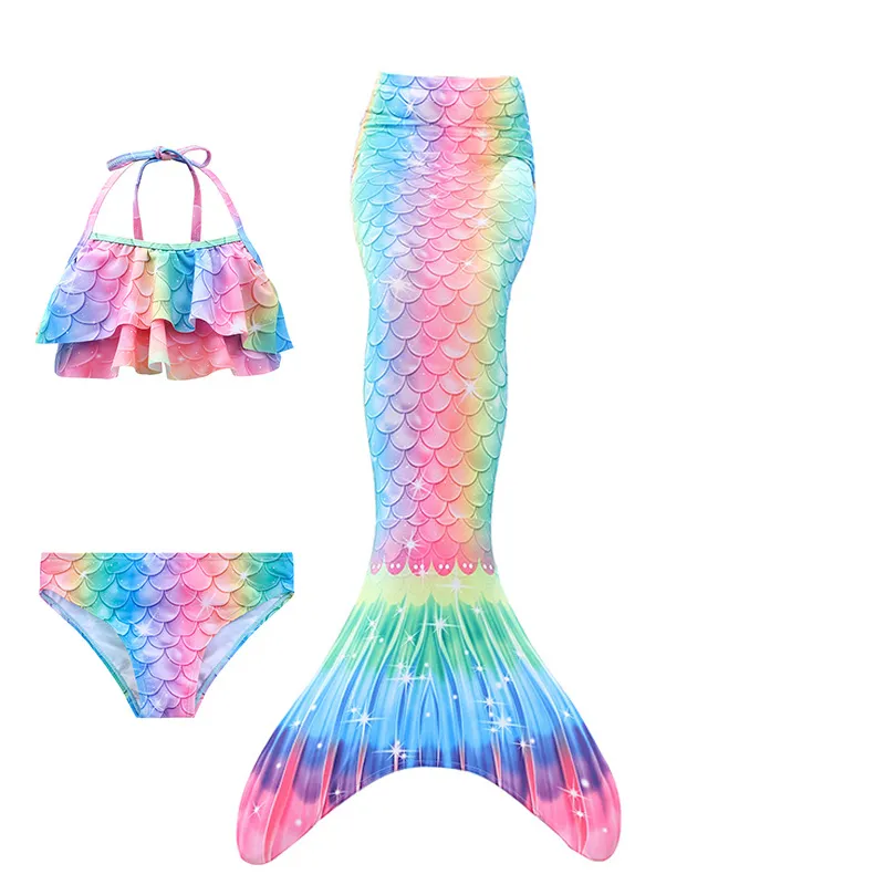 Kinder Monoflosse Kostüm Mädchen Meerjungfrau Schwanz Bademode Schwimmen Bikini