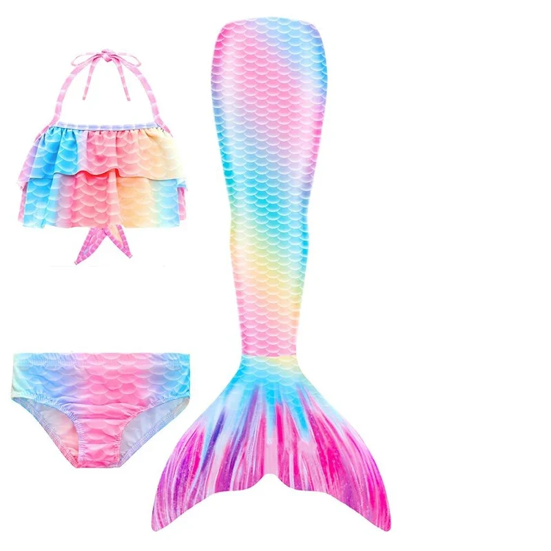Kinder Monoflosse Kostüm Mädchen Meerjungfrau Schwanz Bademode Schwimmen Bikini