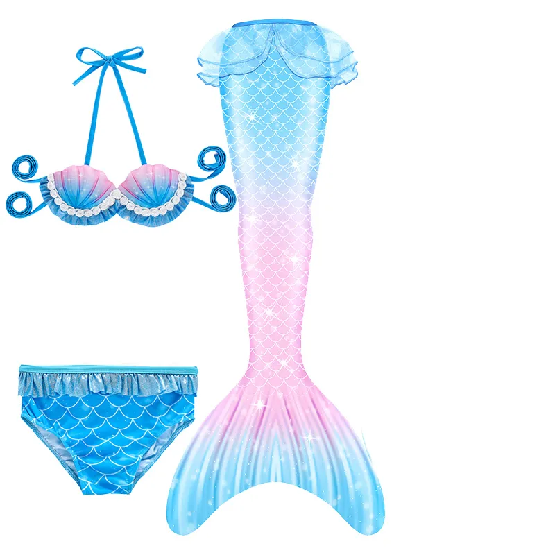 Kinder Monoflosse Kostüm Mädchen Meerjungfrau Schwanz Bademode Schwimmen Bikini