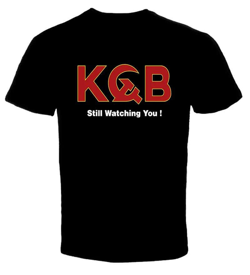 Herren Fashion KGB Still Watching You T-Shirt Rundhals Unisex Sommer Streetwear