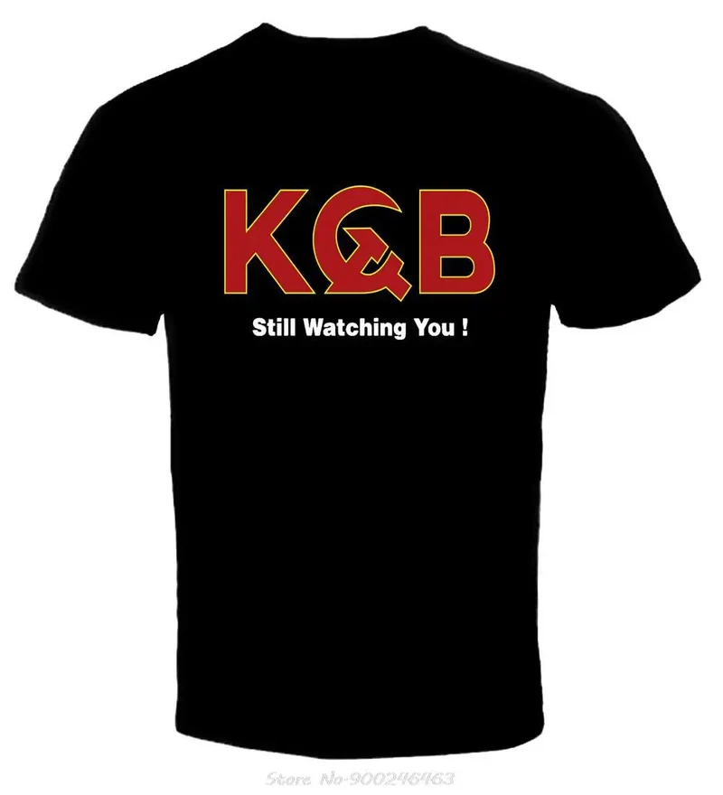 Herren Fashion KGB Still Watching You T-Shirt Rundhals Unisex Sommer Streetwear