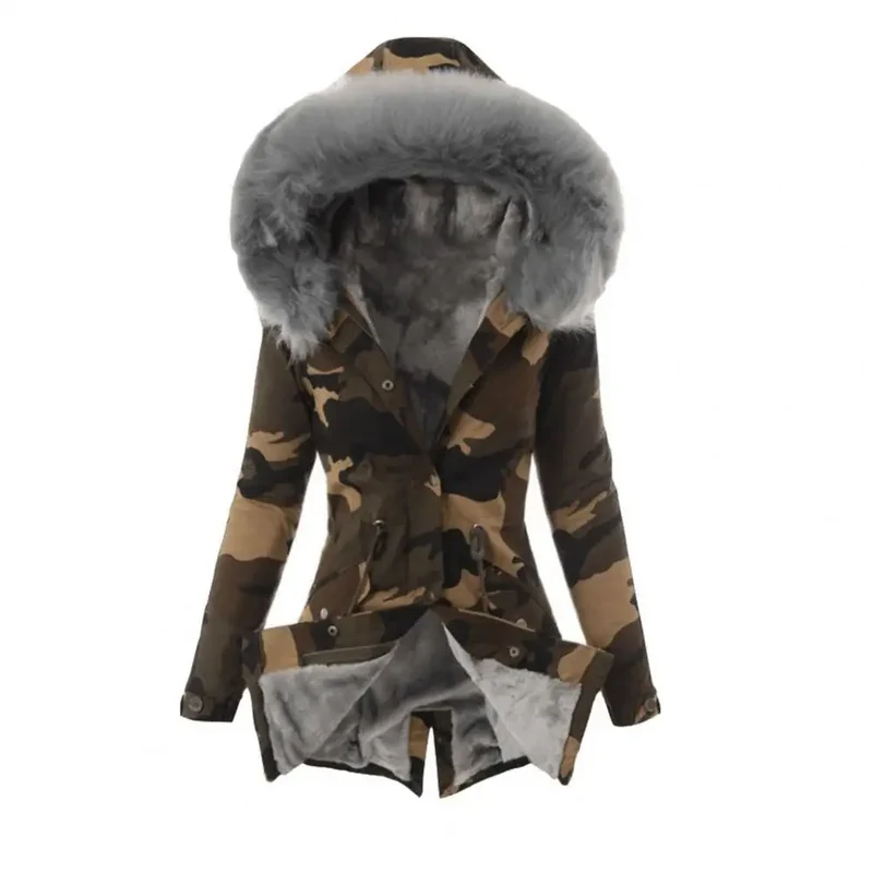 Damen Wintermantel Winterjacke Kapuzenmantel Hoodie Jacke Pelzmantel Mantel