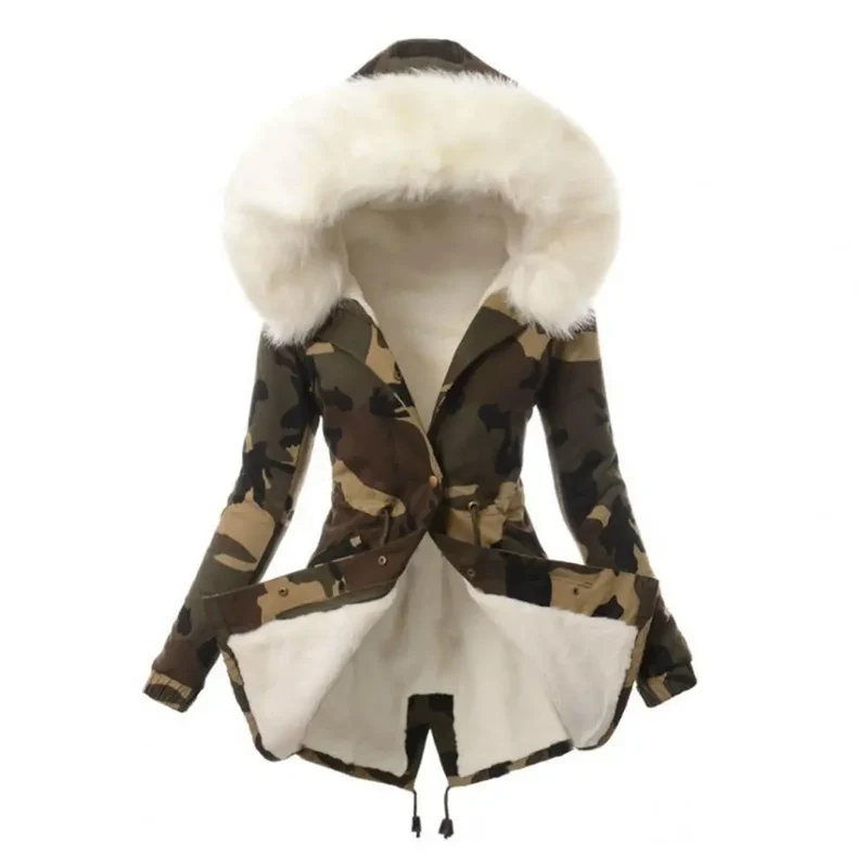 Damen Wintermantel Winterjacke Kapuzenmantel Hoodie Jacke Pelzmantel Mantel