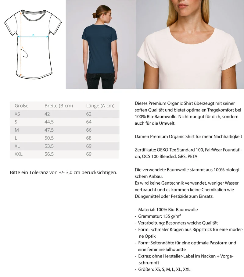 Damen Top T-Shirt 100% Baumwolle Don‘t waste it - There is no Planet B - Damen Premium Organic Shirt