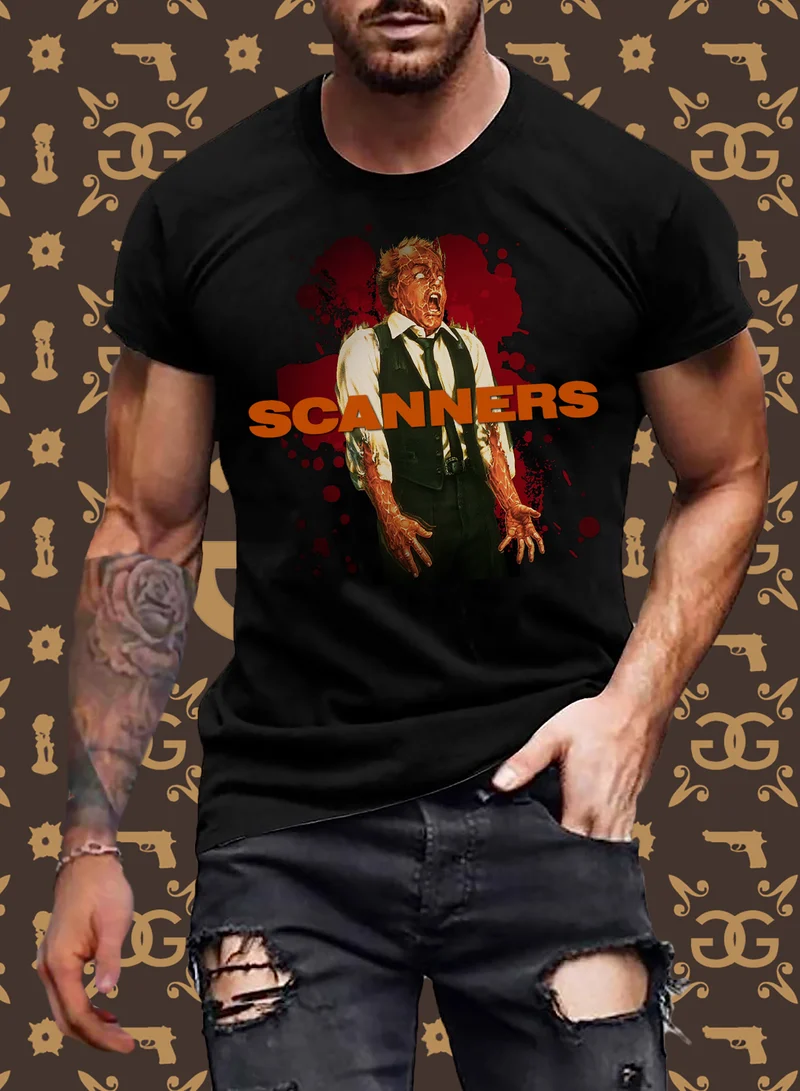 Herren nerdiges SCANNERS T-Shirt Unisex 100% Baumwolle Nerd Streetwear