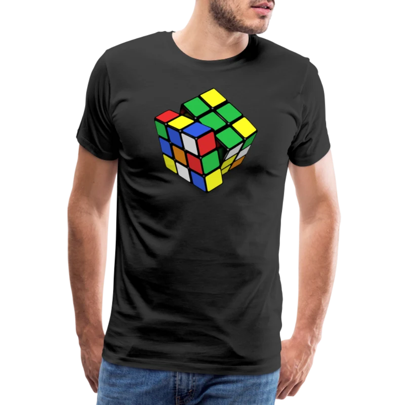 Herren nerdiges Cube T-Shirt Rundhals Unisex 100% Baumwolle Nerd Streetwear