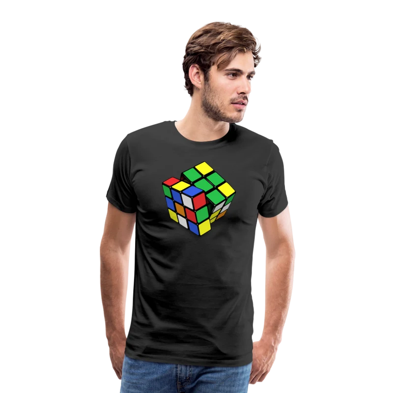 Herren nerdiges Cube T-Shirt Rundhals Unisex 100% Baumwolle Nerd Streetwear
