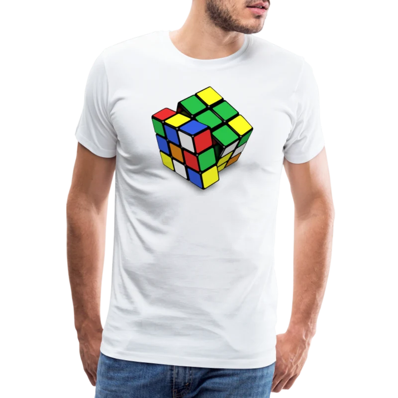Herren nerdiges Cube T-Shirt Rundhals Unisex 100% Baumwolle Nerd Streetwear