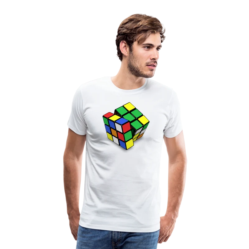 Herren nerdiges Cube T-Shirt Rundhals Unisex 100% Baumwolle Nerd Streetwear