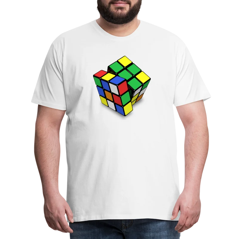 Herren nerdiges Cube T-Shirt Rundhals Unisex 100% Baumwolle Nerd Streetwear