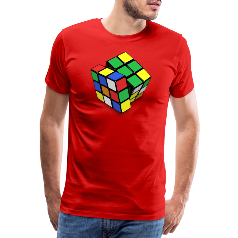 Herren nerdiges Cube T-Shirt Rundhals Unisex 100% Baumwolle Nerd Streetwear