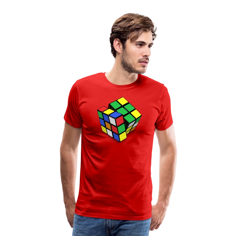 Herren nerdiges Cube T-Shirt Rundhals Unisex 100% Baumwolle Nerd Streetwear
