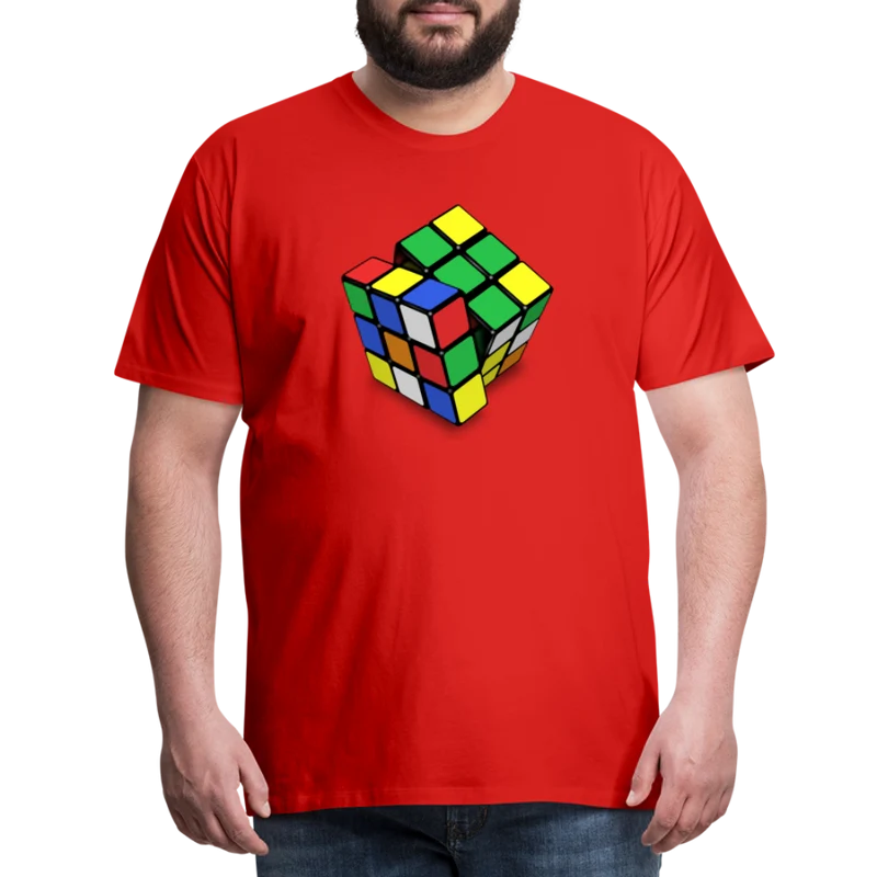 Herren nerdiges Cube T-Shirt Rundhals Unisex 100% Baumwolle Nerd Streetwear