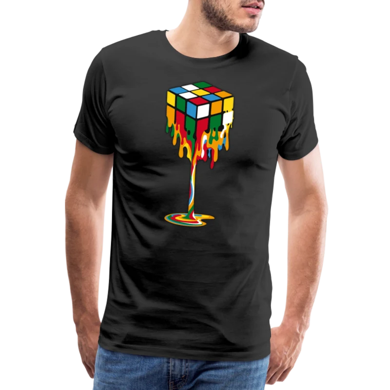 Herren nerdiges Cube T-Shirt Rundhals Unisex 100% Baumwolle Streetwear Nerd