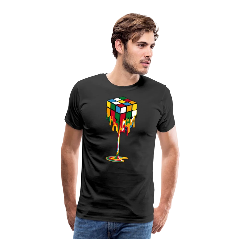 Herren nerdiges Cube T-Shirt Rundhals Unisex 100% Baumwolle Streetwear Nerd