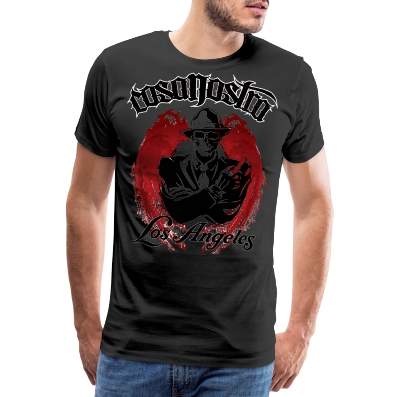 Herren COSA NOSTRA T-Shirt Rundhals Unisex Streetwear 100% Baumwolle
