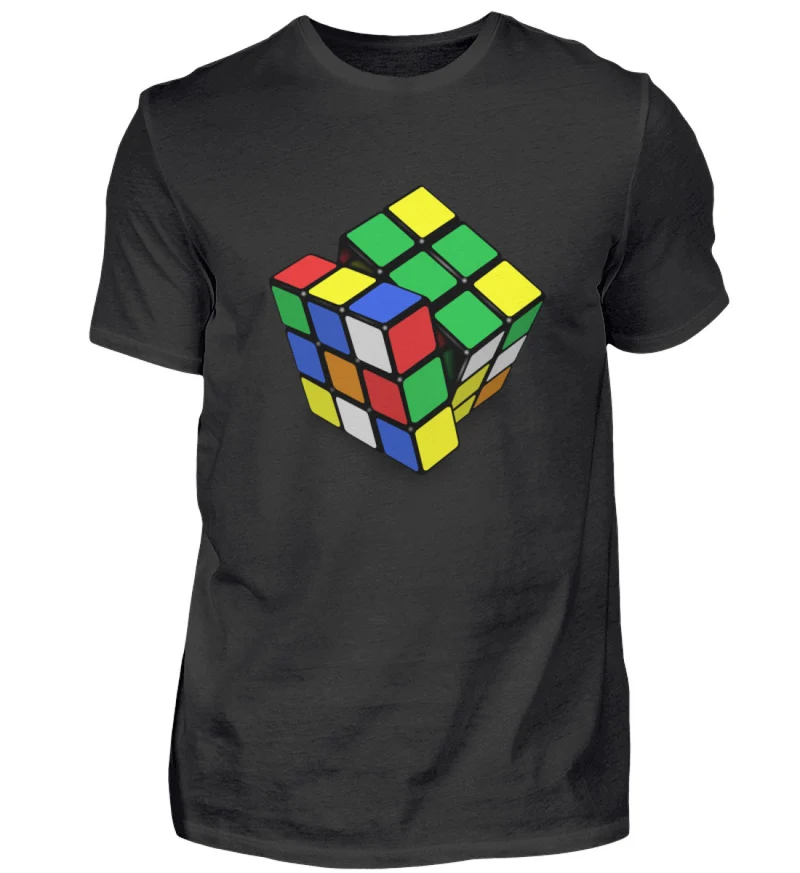 Herren nerdiges Cube T-Shirt Rundhals Unisex 100% Baumwolle Nerd Streetwear - Herren Shirt