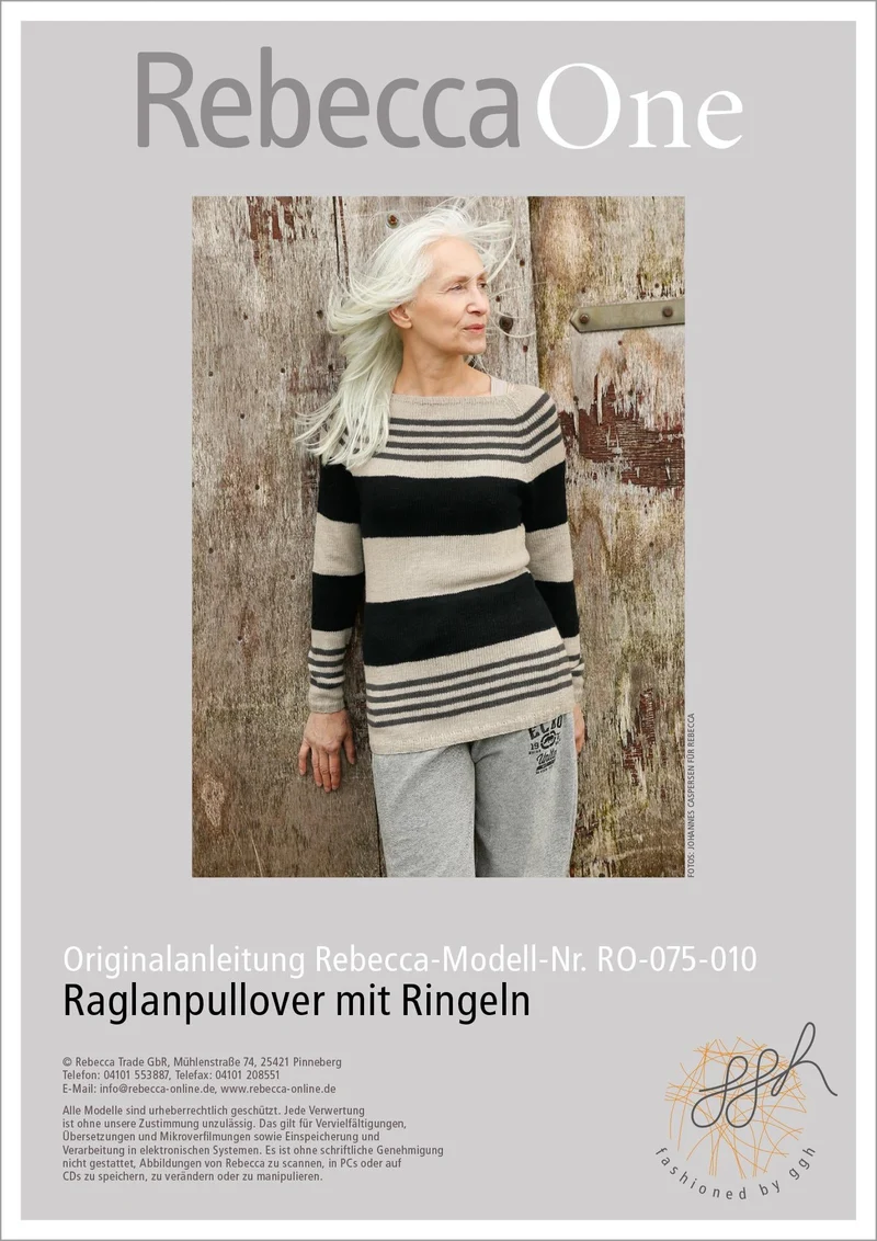 Strickanleitung - Raglanpullover mit Ringeln