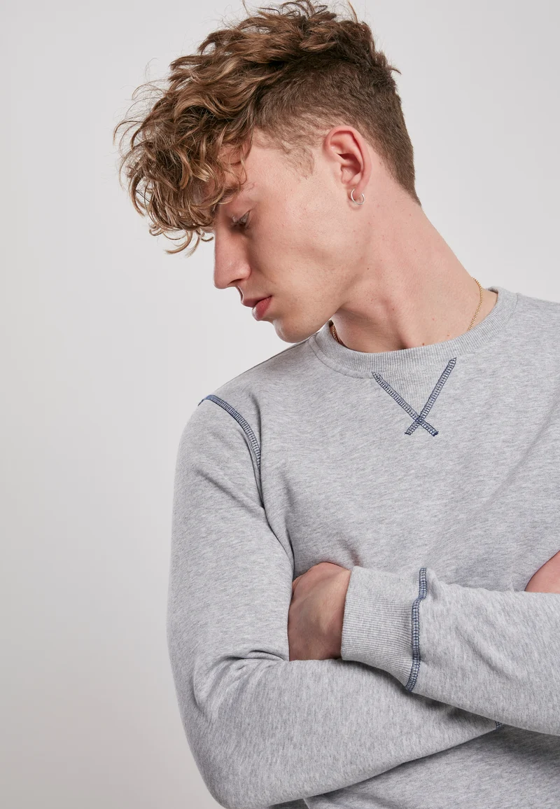 UC Organic Contrast Flatlock Stitched Crew