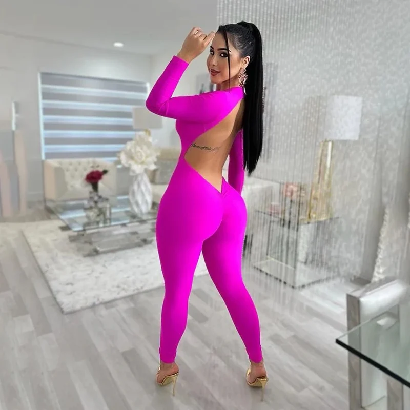 Damen Bodycon Overall Jumpsuit Party Streetwear Fitness-Strampler Playsuitn