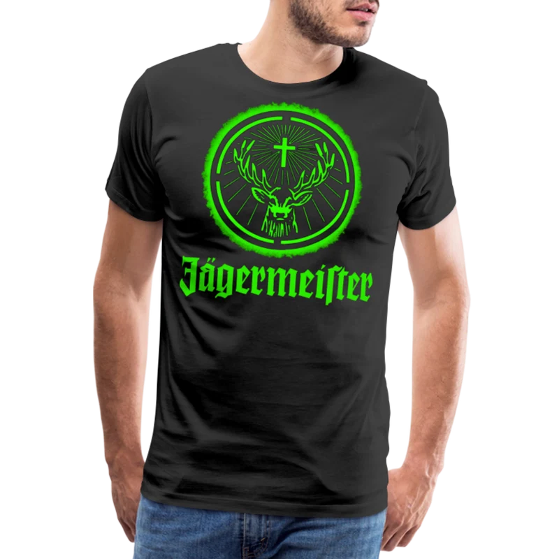 Fashion Herren Jägermeister T-Shirt Rundhals Unisex 100% Baumwolle Streetwear