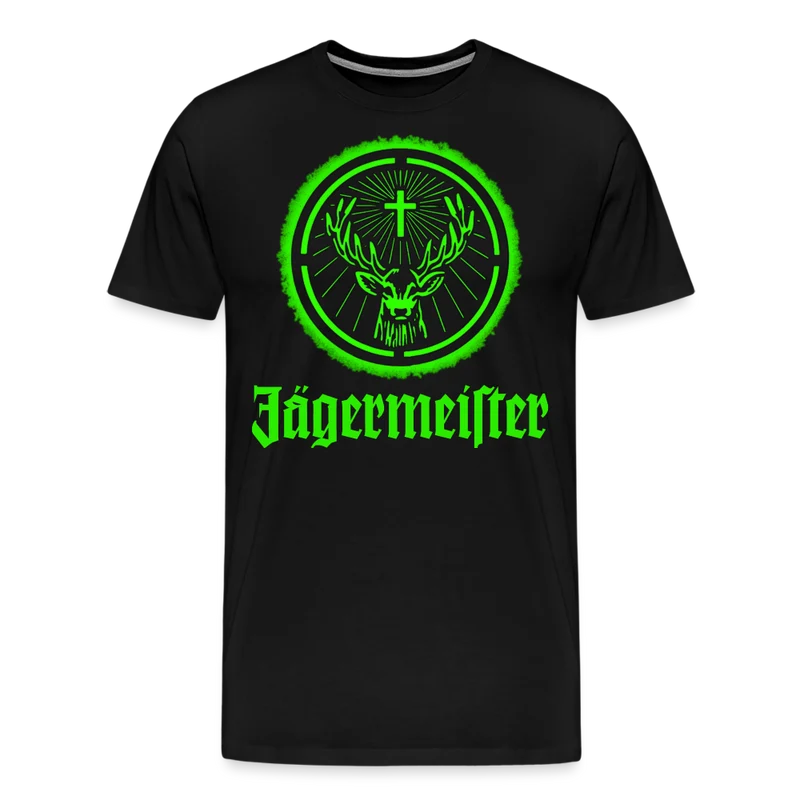 Fashion Herren Jägermeister T-Shirt Rundhals Unisex 100% Baumwolle Streetwear