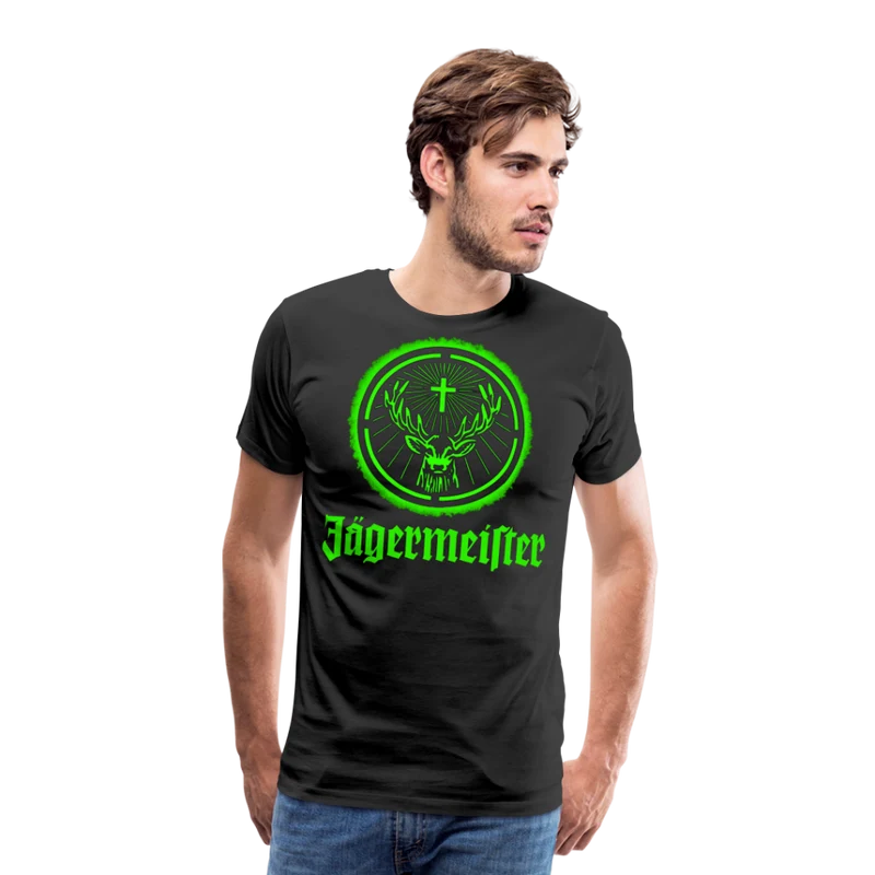 Fashion Herren Jägermeister T-Shirt Rundhals Unisex 100% Baumwolle Streetwear