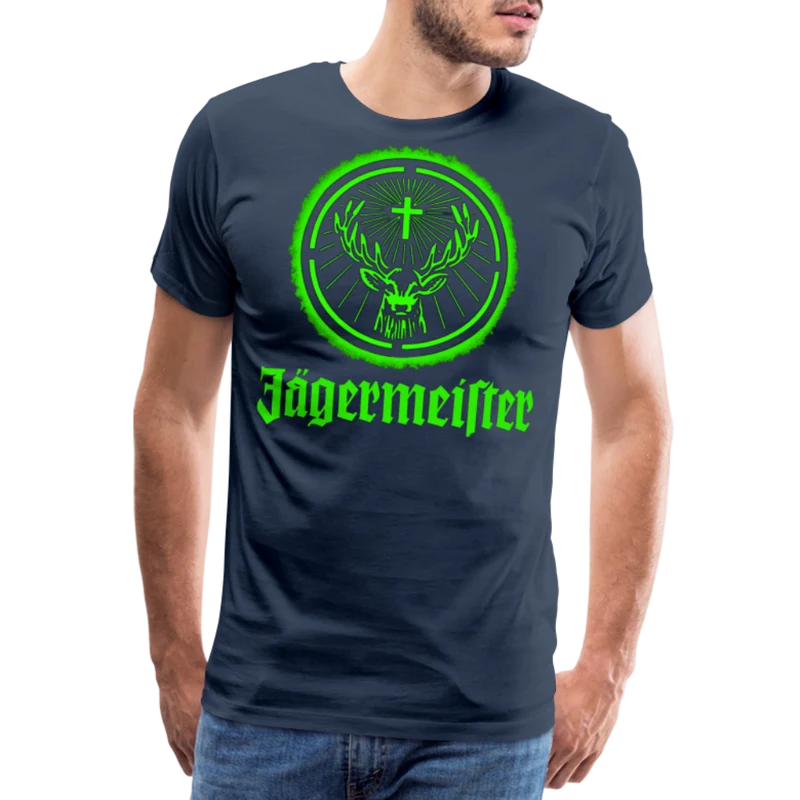 Fashion Herren Jägermeister T-Shirt Rundhals Unisex 100% Baumwolle Streetwear