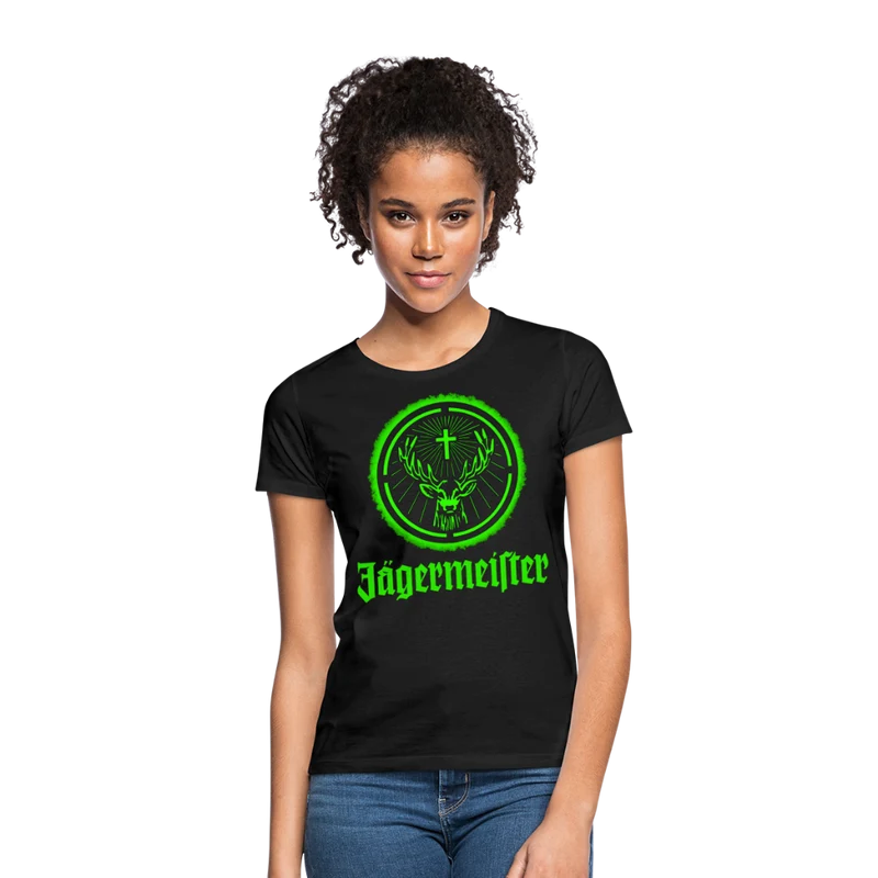 Frauen Sommer Top Jägermeister T-Shirt Rundhals Streetwear lockeres Damentop