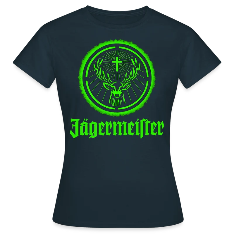 Frauen Sommer Top Jägermeister T-Shirt Rundhals Streetwear lockeres Damentop