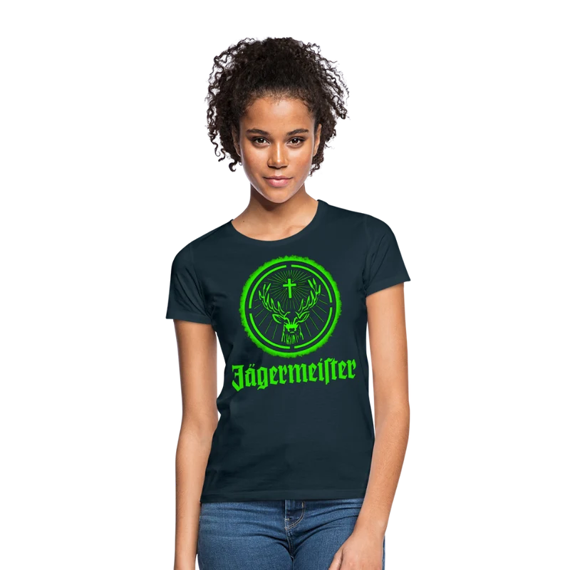Frauen Sommer Top Jägermeister T-Shirt Rundhals Streetwear lockeres Damentop