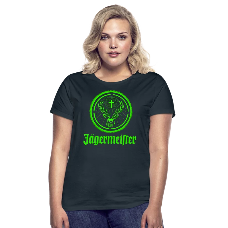 Frauen Sommer Top Jägermeister T-Shirt Rundhals Streetwear lockeres Damentop