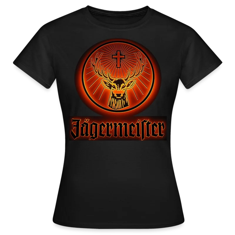 Frauen Sommer Top Jägermeister T-Shirt Rundhals Streetwear lockeres Damentop