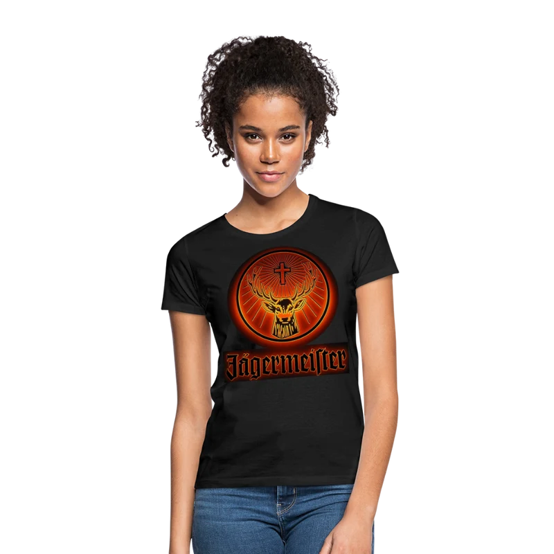 Frauen Sommer Top Jägermeister T-Shirt Rundhals Streetwear lockeres Damentop