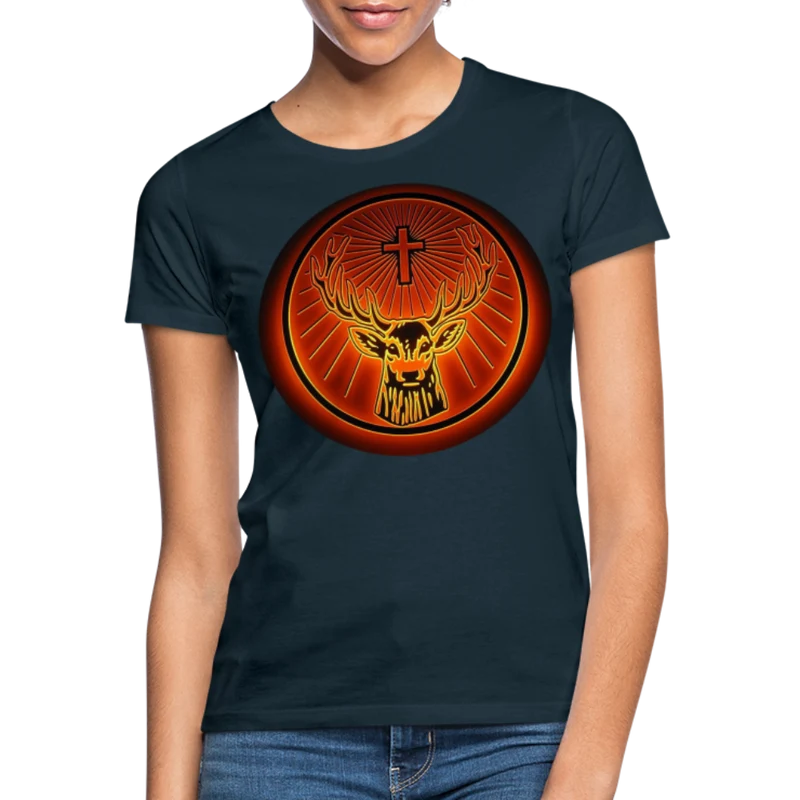 Damen Sommer Top Jägermeister T-Shirt Rundhals Streetwear lockeres Damentop