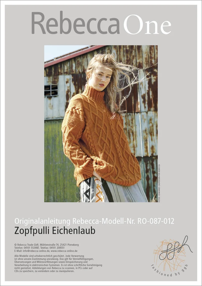 Anleitung - Zopfpulli Eichenlaub