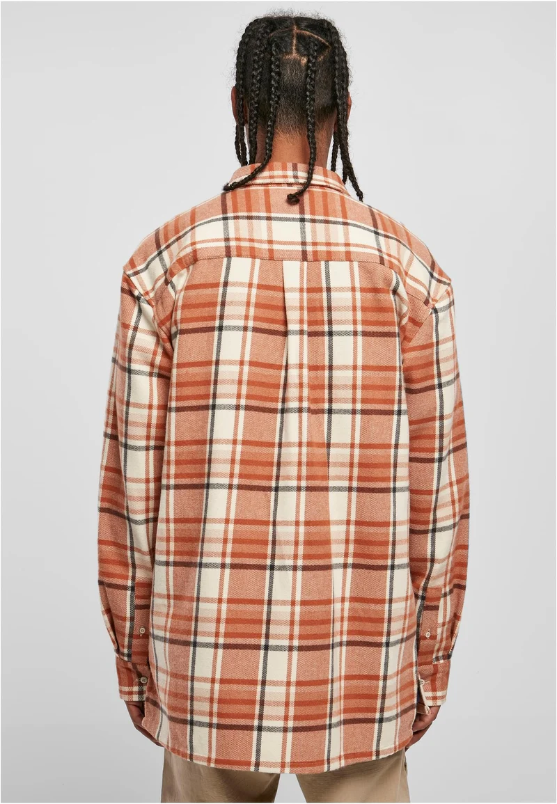 UC Long Oversized Checked Leaves Shirt