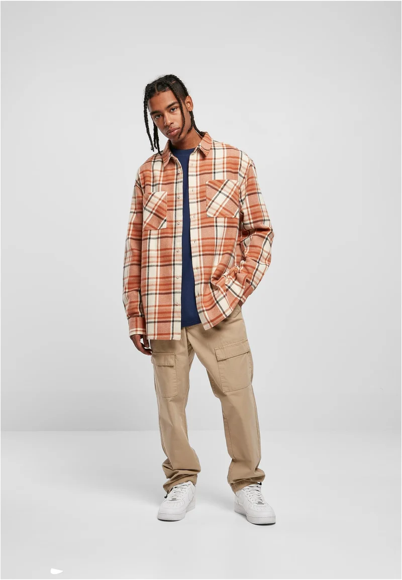 UC Long Oversized Checked Leaves Shirt