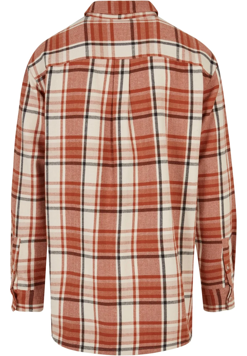 UC Long Oversized Checked Leaves Shirt