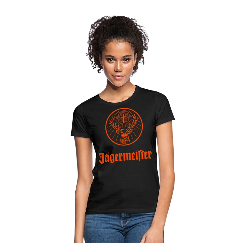 Damen Sommer Top Jägermeister T-Shirt Rundhals Streetwear lockeres Damentop