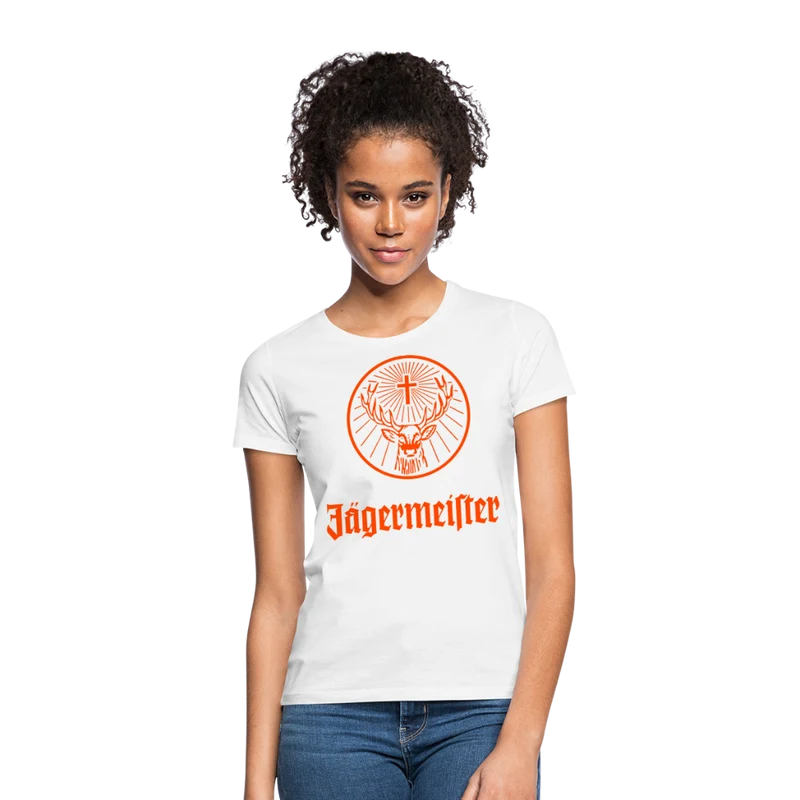Damen Sommer Top Jägermeister T-Shirt Rundhals Streetwear lockeres Damentop